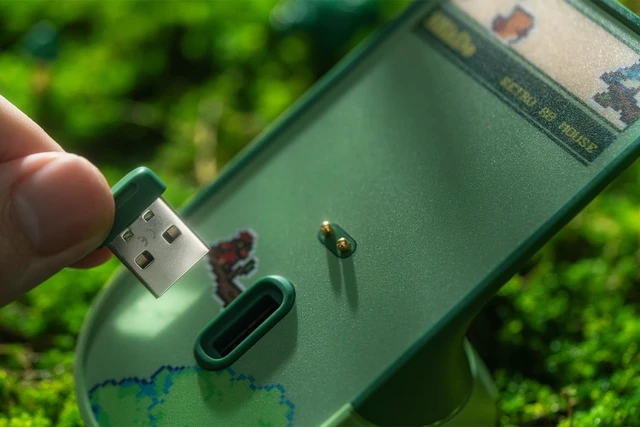 Alt view image 7 of 7 - 8Bitdo Retro R8 Wireless Mouse, PAW 3395, 26K DPI, Forest Wonder | Officially Licensed, 3 Connection Modes, 4K Wireless & 8K Wired Polling, Charging Dock, 4 Side Buttons, HUANO Switches