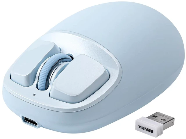 Main image of YUNZII C1 Wireless Tri-Mode Wireless Mouse 4800 DPI Optical (Blue) | 6-Level DPI, Optical Tracking, 500mAh Battery, 2.4G/USB-C/BT, Custom Mice for Laptop, Computer, iPad, MacBook