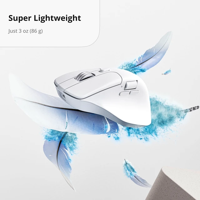 Alt view image 7 of 7 - Keychron M6 8K Wireless Gaming Mouse, 2.4G/Bluetooth/Wired, PixArt 3950 Sensor, 8000Hz Polling, Silent Clicks, 5 On-Board Memory Profiles for Plug & Play, Programmable for Mac/Win/Linux White