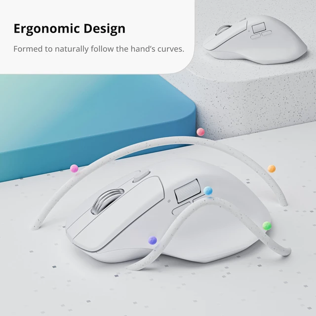 Alt view image 6 of 7 - Keychron M6 8K Wireless Gaming Mouse, 2.4G/Bluetooth/Wired, PixArt 3950 Sensor, 8000Hz Polling, Silent Clicks, 5 On-Board Memory Profiles for Plug & Play, Programmable for Mac/Win/Linux White
