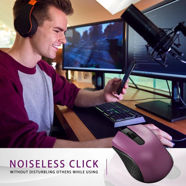Alt view image 5 of 7 - Bonuci 30 Pack Computer USB Wired Mouse Bulk 3 Button 800/1200 DPI Purple | Ergonomic Noiseless Corded Computer Mice for Laptop, PC Desktop, Computers, Office, School, Classroom Supplies