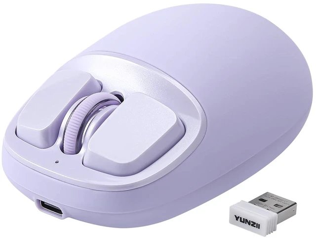 Main image of YUNZII C1 Wireless Tri-Mode Wireless Mouse 4800 DPI Optical (Purple) | 6-Level DPI, Optical Tracking, 500mAh Battery, 2.4G/USB-C/BT, Custom Mice for Laptop, Computer, iPad, MacBook