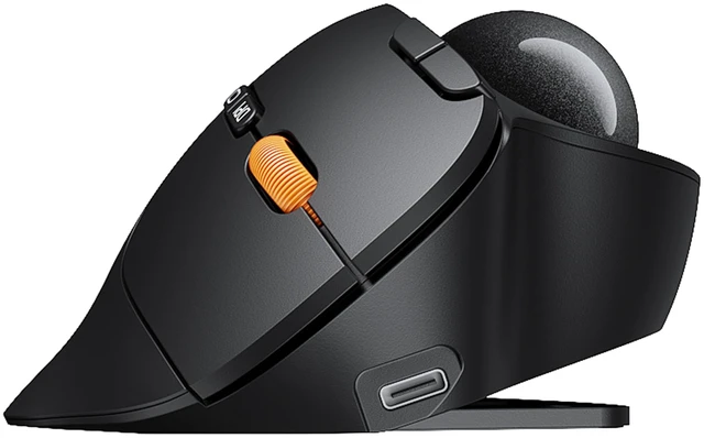 Main image of ProtoArc EM02 Wireless Trackball Mouse, 0/15° Adjustable Angle, Gray | Two Ergonomic Modes, Thumb Control to Reduce Fatigue, 3 Devices Bluetooth & 2.4G, precise and smooth tracking, Rechargeable