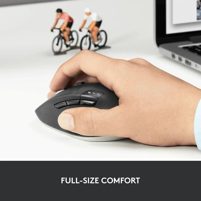 Alt view image 5 of 7 - Logitech M720 Wireless Triathlon Mouse with Bluetooth for PC with Hyper-Fast Scrolling and USB Unifying Receiver for Computer and Laptop - Black
