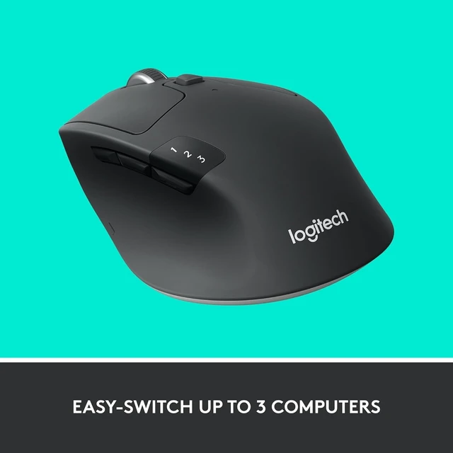 Alt view image 6 of 7 - Logitech M720 Wireless Triathlon Mouse with Bluetooth for PC with Hyper-Fast Scrolling and USB Unifying Receiver for Computer and Laptop - Black