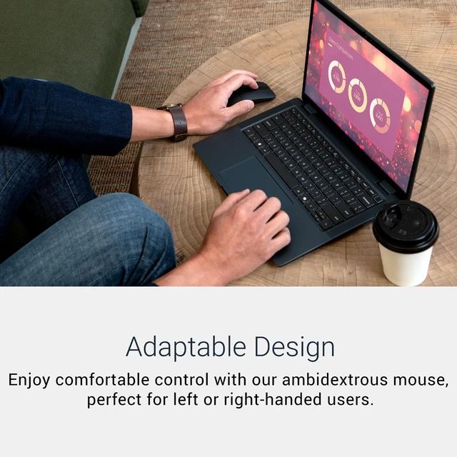 Alt view image 5 of 7 - Bluetooth Travel Mouse MS700, 4000 DPI, 2 Buttons | Bluetooth 5.0 LE, Touch Scroll, Swift Pair, AAA Batteries Included, 3 Year Advanced Exchange, Black