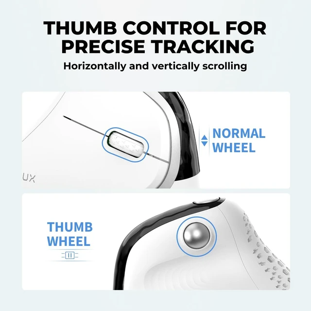 Alt view image 7 of 7 - DELUX Seeker Ergonomic Vertical Wireless Mouse with OLED Screen (M618XSD) | 6 Buttons&Thumb Wheel Function, Silent Click, Up to 7200DPI, Programmable, Rechargeable, BT/2.4G/Wired, RGB Light (White)