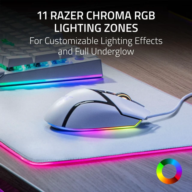 Alt view image 4 of 7 - Razer Basilisk V3 Customizable RGB Wired Ergonomic Gaming Mouse, White | Fastest Gaming Mouse Switch, Chroma RGB Lighting, 26K DPI Optical Sensor, 11 Programmable Buttons, HyperScroll Tilt Wheel