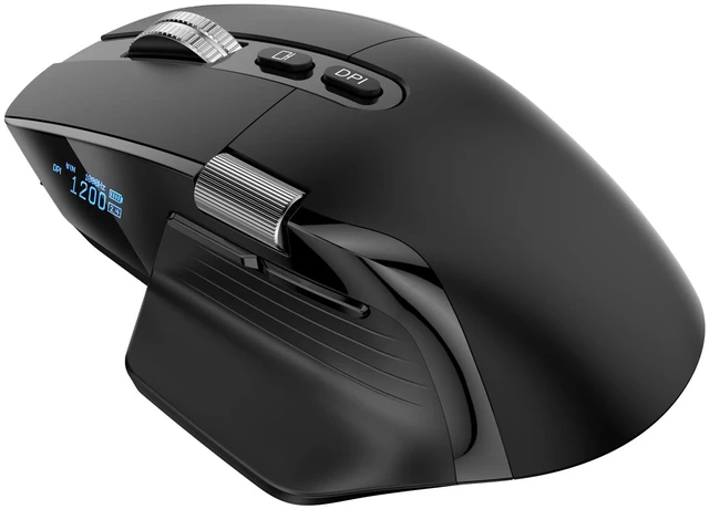 Main image of 2.4 Ghz Ergonomic Mouse with OLED Display | Triple Mode Multi-Device, 7-Level 8000 DPI, Rechargeable Silent Computer Mouse, Side Scroll Optical Mouse for Laptop PC Mac