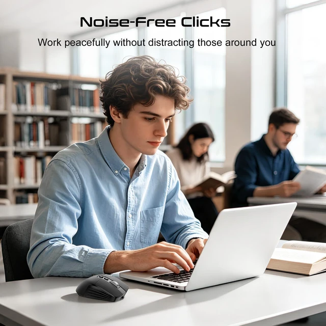 Alt view image 7 of 7 - 2.4 Ghz Ergonomic Mouse with OLED Display | Triple Mode Multi-Device, 7-Level 8000 DPI, Rechargeable Silent Computer Mouse, Side Scroll Optical Mouse for Laptop PC Mac