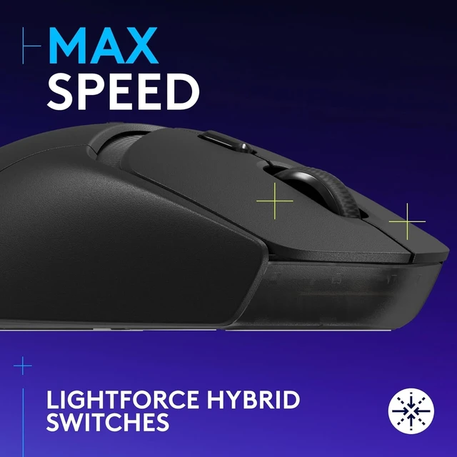 Alt view image 2 of 7 - Logitech G309 Lightspeed Wireless Gaming Mouse, Lightweight, LIGHTFORCE Hybrid Switches, Hero 25K Sensor, 300+ Hour Battery Life with AA Battery, 6 Programmable Buttons, PC & Mac - Black