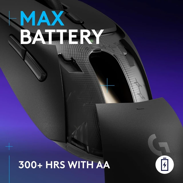 Alt view image 7 of 7 - Logitech G309 Lightspeed Wireless Gaming Mouse, Lightweight, LIGHTFORCE Hybrid Switches, Hero 25K Sensor, 300+ Hour Battery Life with AA Battery, 6 Programmable Buttons, PC & Mac - Black