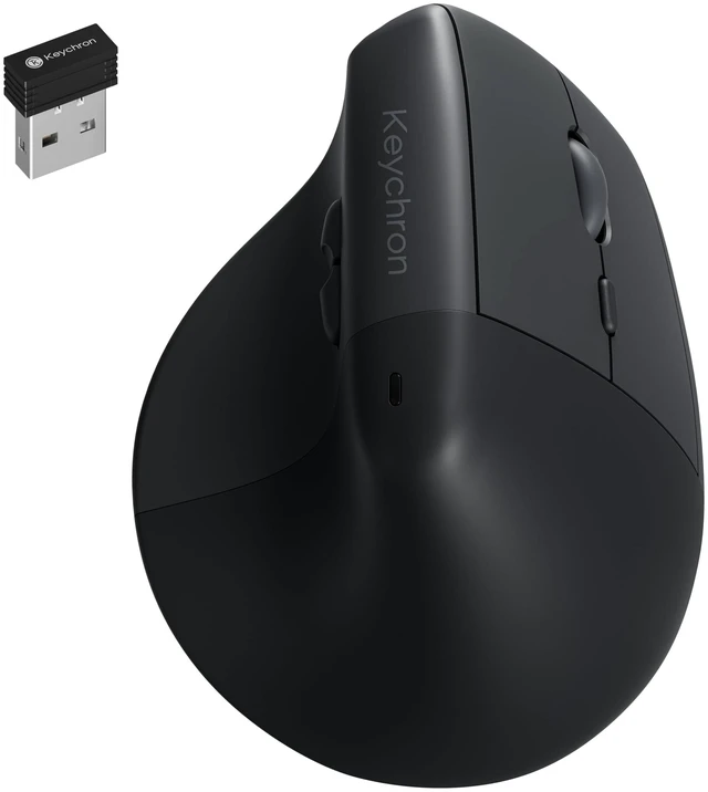 Main image of Keychron BM27 Ergonomic Wireless Mouse, Rechargeable Mice for Laptop | 2.4 GHz & Bluetooth, Keychron Launcher, Quiet Clicks, 3212 Sensor, 2400 DPI, Portable Vertical Design for Mac Windows Linux