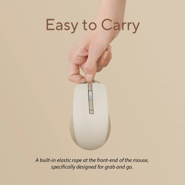 Alt view image 2 of 7 - ASUS Wireless SmartO Mouse Silent Plus Dual Mode (BT/2.4GHz), up to 3 Devices, Ergonomic, 4200 DPI, AA Battery Lasts up to 1 Year, Quiet Switches, Portable, for Productivity/Gaming - Oat Milk
