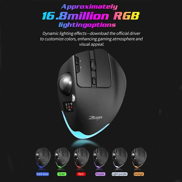 Alt view image 6 of 7 - Wireless Mouse 2.4GHz + Bluetooth Dual Mode Connection, 8 Programmable Buttons, 8000 CPI Adjustable, Trackball Design, with Display Screen, Ergonomic Tilt Angle, For Windows, macOS, Android, Linux