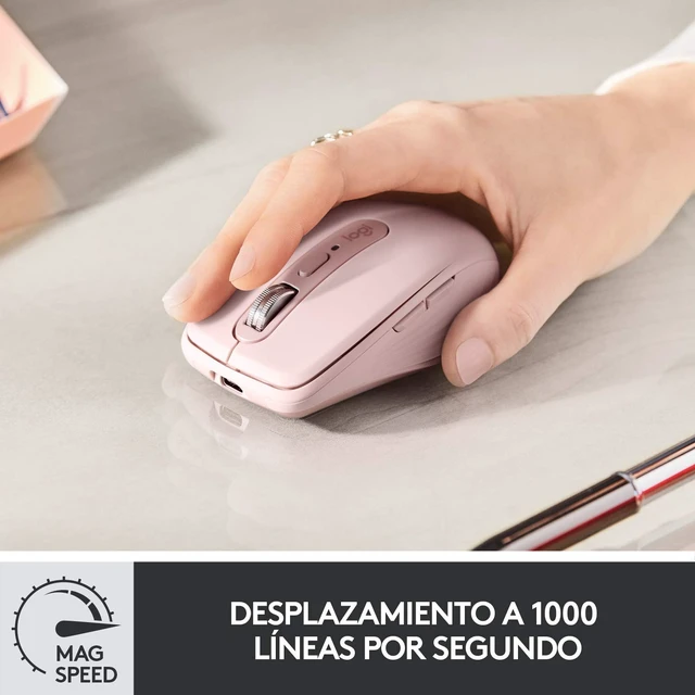 Alt view image 2 of 7 - Logitech MX Anywhere 3 Compact Performance Wireless Mouse 4K DPI - Rose