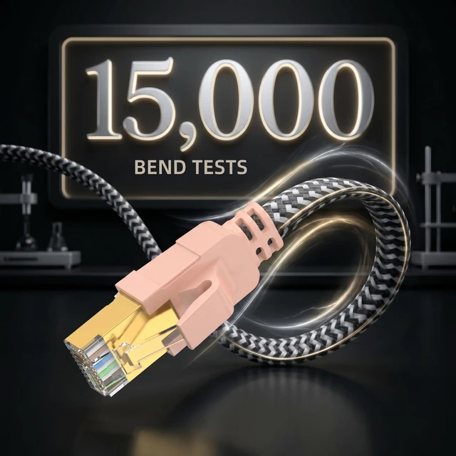 Alt view image 7 of 7 - Molltto Cat 8 Flat Ethernet Cable 5 Colors, 5 Pack 10 FT LAN Cord | Macaron Color 40Gbps 2000MHz SFTP Braided Internet LAN Cord for Gaming, PS5, PS4, Router, Laptop