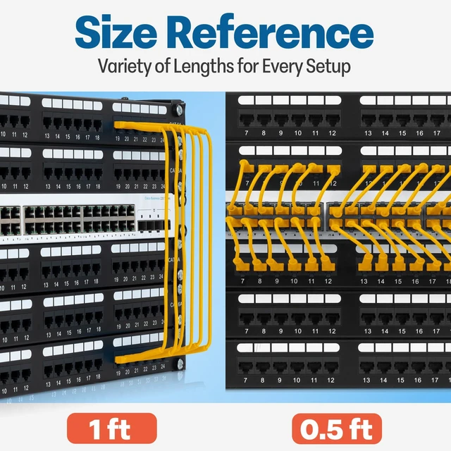 Alt view image 7 of 7 - Everest Ultra Slim Cat6a Ethernet Patch Cables 1ft (24-Pack) Yellow | Bendable, Thin and Flexible Patch Cord - 10 GbE support - Pure bare copper wires