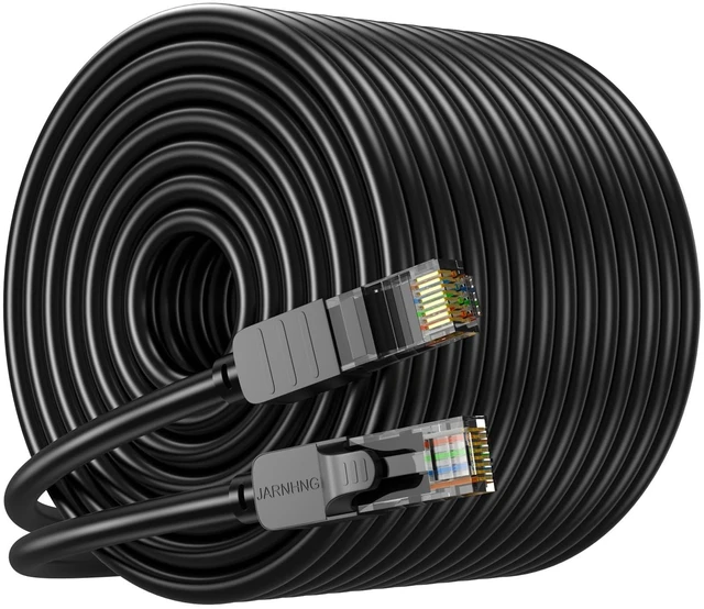 Main image of JARNHNG Cat6 Ethernet Cable 500ft with RJ45 Connectors -26AWG UTP Pre-Terminated Long Run Network Cord, Outdoor Weatherproof & UV Resistant,Data Transmission Wire for Security Cameras, Industrial Use