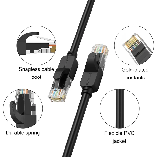 Alt view image 3 of 7 - JARNHNG Cat6 Ethernet Cable 500ft with RJ45 Connectors -26AWG UTP Pre-Terminated Long Run Network Cord, Outdoor Weatherproof & UV Resistant,Data Transmission Wire for Security Cameras, Industrial Use