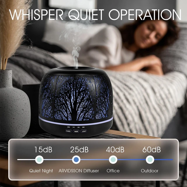 Alt view image 6 of 7 - 500ml Metal Diffusers for Essential Oils, Ultrasonic Cool Mist Oil Diffuser for Large Room