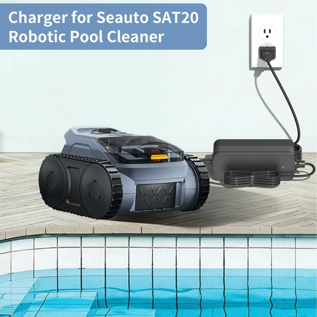 Alt view image 2 of 7 - VOJSALDR 28V Charger for Robotic Pool Cleaner Compatible with Seauto/RERIOU/Zyerch/HISION SAT20 & SAT25 Robotic Pool Cleaner Adapter Charger