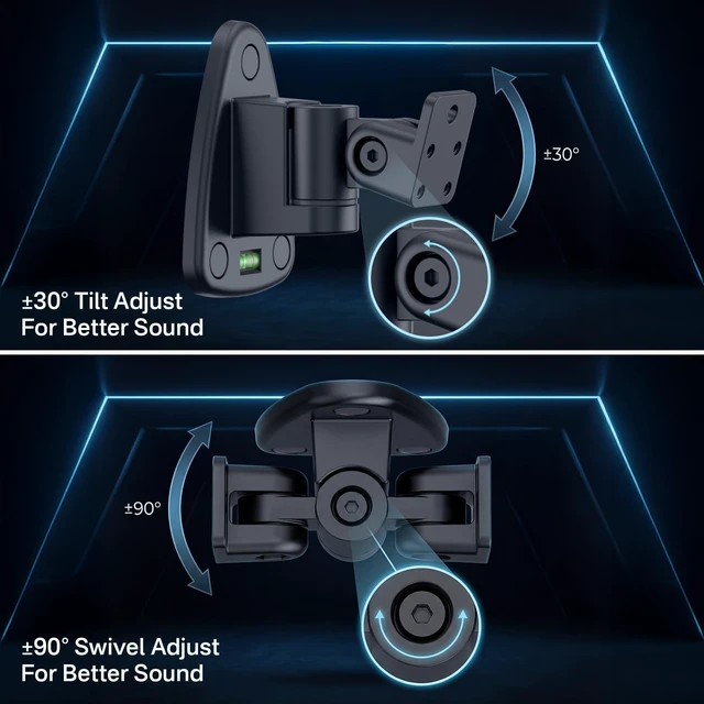 Alt view image 3 of 6 - Adjustable Speaker Wall Mount for Samsung Speakers With Keyhole&Thread Hole | For Samsung Q Speakers Q990H/Q990F/Q930F/Q990D/Q930D/Q900D/Q990C, For Samsung SWA-9500S/9250S/9200S/9100S/9000S