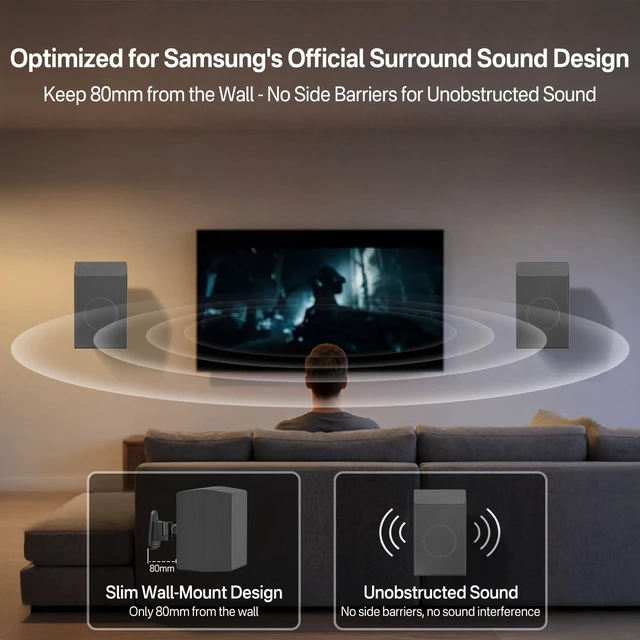 Alt view image 6 of 6 - Adjustable Speaker Wall Mount for Samsung Speakers With Keyhole&Thread Hole | For Samsung Q Speakers Q990H/Q990F/Q930F/Q990D/Q930D/Q900D/Q990C, For Samsung SWA-9500S/9250S/9200S/9100S/9000S