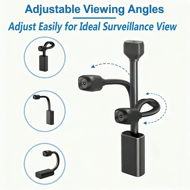 Alt view image 3 of 7 - WKX W-GN WiFi Indoor Security Camera with Adjustable Viewing Angles | Wireless Camera with Battery Powered,Magnetic Mount,Color Night Vision,Motion Detection,SD & Cloud Storage,Phone & PC Viewing
