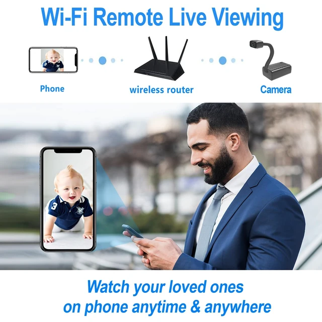 Alt view image 7 of 7 - WKX W-GN WiFi Indoor Security Camera with Adjustable Viewing Angles | Wireless Camera with Battery Powered,Magnetic Mount,Color Night Vision,Motion Detection,SD & Cloud Storage,Phone & PC Viewing