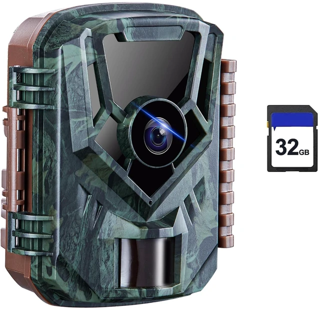 Main image of KJK Trail Camera with 32GB Memory Card, 36MP 2.7K Mini Game Camera, 0.1s Trigger, 130° Wide-Angle Motion Activated Night Vision, IP66 Waterproof