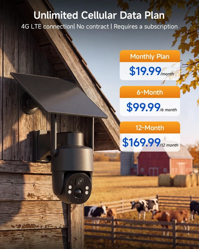 Alt view image 3 of 7 - ELYSOO 4G LTE Cellular Security Camera, 24/7 Recording, 4MP 360° Live Video | 4G LTE Cellular Security Camera, Built-in SIM Card, Color Night Vision, Instant Alerts, Solar Outdoor Cam