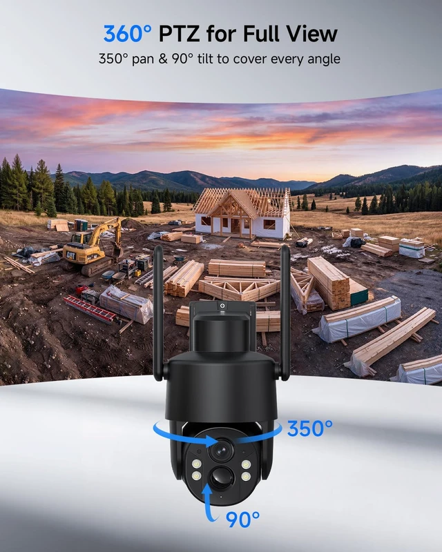 Alt view image 4 of 7 - ELYSOO 4G LTE Cellular Security Camera, 24/7 Recording, 4MP 360° Live Video | 4G LTE Cellular Security Camera, Built-in SIM Card, Color Night Vision, Instant Alerts, Solar Outdoor Cam