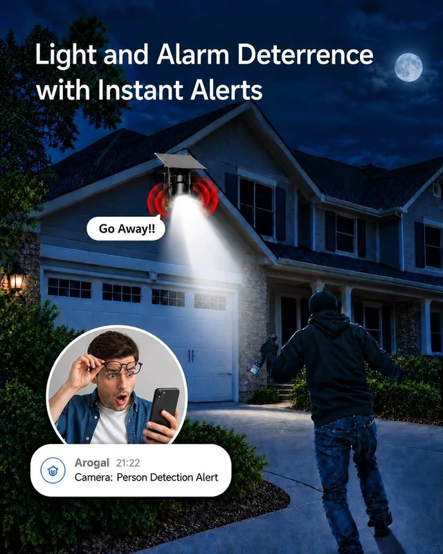 Alt view image 6 of 7 - ELYSOO 4G LTE Cellular Security Camera, 24/7 Recording, 4MP 360° Live Video | 4G LTE Cellular Security Camera, Built-in SIM Card, Color Night Vision, Instant Alerts, Solar Outdoor Cam
