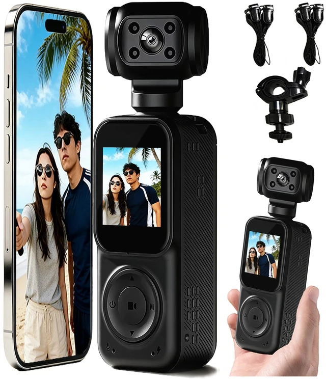 Main image of JYSECURE Pocket Camera 4K Output, WiFi Body Cameras with Audio and Video Recording, Dual Light&7 Hour Battery (Deep Black)