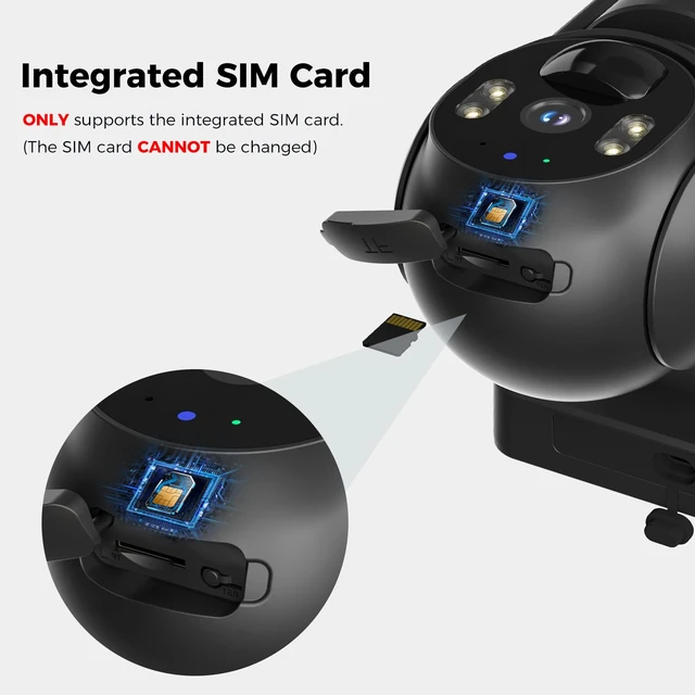 Alt view image 4 of 7 - Hiseeu 4G LTE Cellular Security Camera Solar Powered, No WiFi Security Camera Wireless Outdoor, 24/7, PIR Motion, 2 Way Talk, 360° PT, 2K Color Night Vision, 32G SD & SIM Card Included