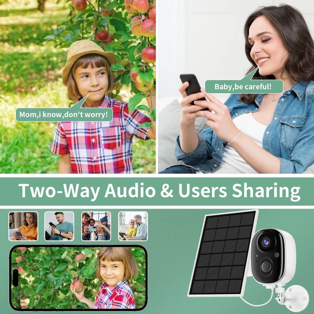 Alt view image 7 of 7 - 4G LTE Cellular Security Camera No WiFi Wireless Outdoor Solar Powered 2K | Waterproof Color Night Vision PIR Motion Sensor 2 Way Talk Built in Sim Card for Bird Feeder Jobsite Farm Ranch Cabin RV