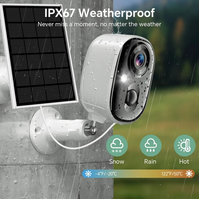 Alt view image 6 of 7 - 4G LTE Cellular Security Camera No WiFi Wireless Outdoor Solar Powered 2K | Waterproof Color Night Vision PIR Motion Sensor 2 Way Talk Built in Sim Card for Bird Feeder Jobsite Farm Ranch Cabin RV