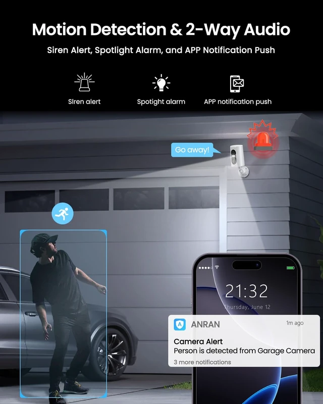 Alt view image 5 of 7 - 4G LTE Cellular Solar Security Camera Wireless Outdoor, Built-in SIM Card | No WiFi Needed, 2K Night Vision for Home Surveillance, SIM Data Plan (Subscription Required), Motion Detection,2-Way Audio