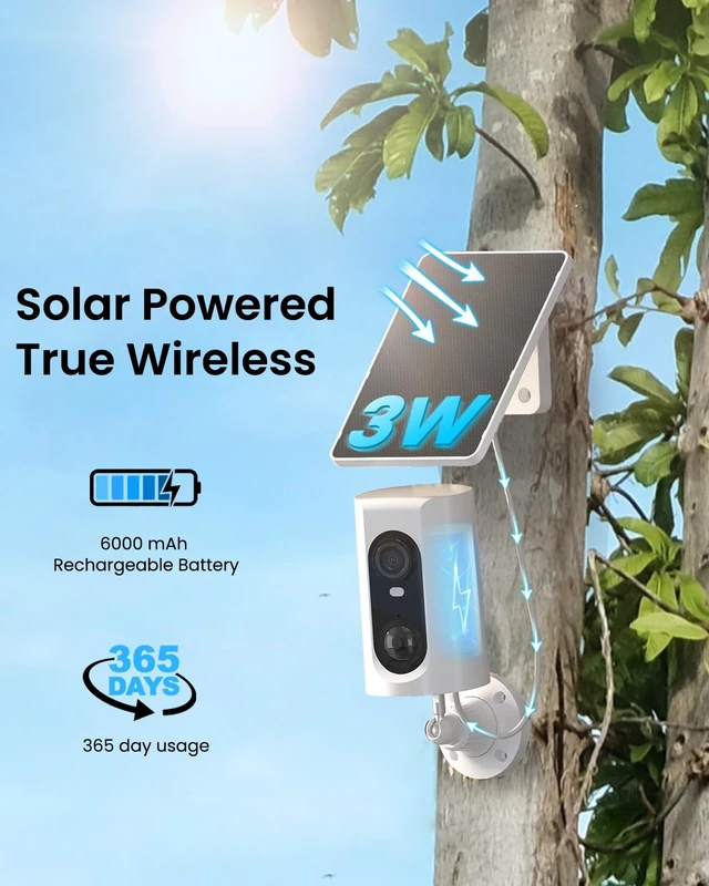 Alt view image 3 of 7 - 4G LTE Cellular Solar Security Camera Wireless Outdoor, Built-in SIM Card | No WiFi Needed, 2K Night Vision for Home Surveillance, SIM Data Plan (Subscription Required), Motion Detection,2-Way Audio