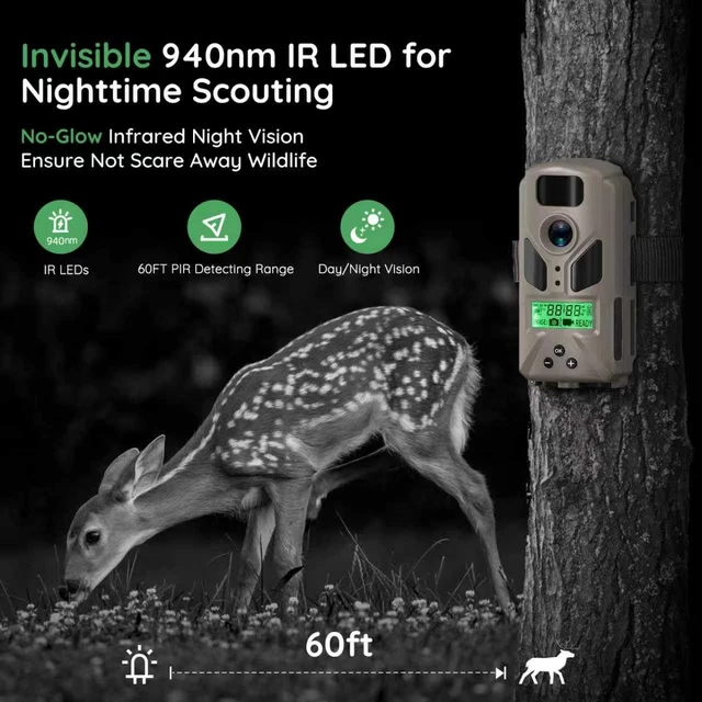 Alt view image 3 of 7 - OUTDOOR EXPERT Mini Trail Camera, Night Vision, Motion Activated, Grey | Mini game camera with no glow night vision, motion activation, IP66 waterproof housing, 32GB SD card support, and no WiFi.