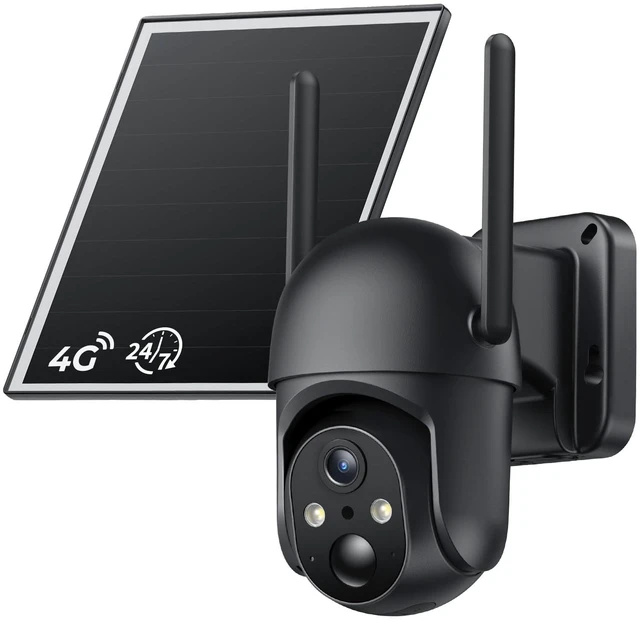 Main image of SEHMUA 4G LTE Cellular 24/7 Recording Security Camera Wireless Outdoor, Off Grid Security Cam No Wi-Fi, 2K Color Night Vision, 360° View, PIR Motion Sensor, Two-Way Talk, Built-in eSIM Card