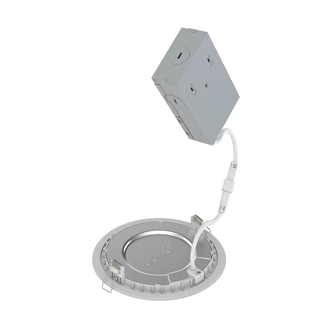 Alt view image 6 of 7 - Juno LED Recessed Lights 6 Inch Round Wafer Downlight, 5-in-1 Switchable White Color Temperature, 120 Volts, 6-Inch Ultra-Thin Flat Trim, Matte White, 4-Pack (WF6 SWW5 90CRI MW CP4 M2)
