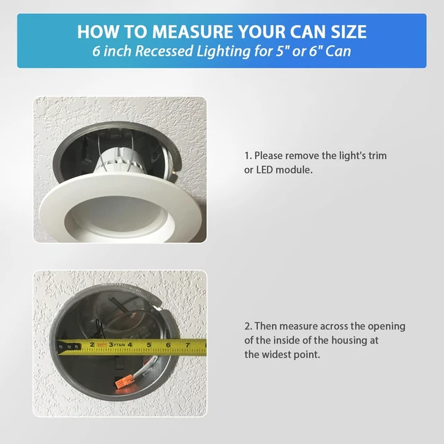 Alt view image 5 of 7 - LVWIT 6 Inch Recessed Lights, 5CCT LED Can Lights, Dimmable, 6 Pack,Black | 2700/3000/4000/5000/6000K Selectable,9W=120W,1000LM,Easy Install Retrofit Recessed Lighting 6 Inch With E26,IC Rated & ETL