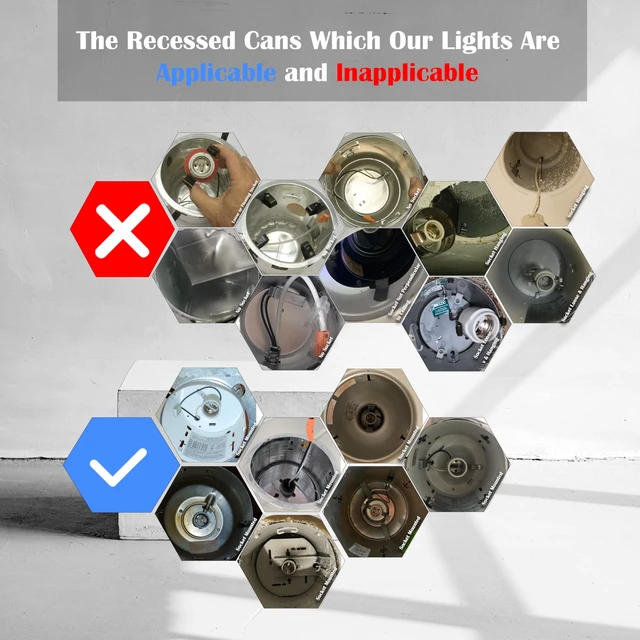 Alt view image 6 of 7 - Jolux 4-Pack 5/6 Inch LED Can Lights Retrofit Recessed Lighting | 4000K Cool White,12W=60W,800LM,Dimmable,Simple Installation Adjustable Retrofit Downlight,ETL Damp Rated,Bevel Trim