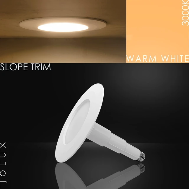 Alt view image 2 of 7 - Jolux 4-Pack 5/6 Inch Retrofit LED Recessed Lighting Can Lights | 3000K Warm White,12W=60W,800LM,Dimmable,Simple Installation Adjustable Retrofit Downlight,ETL Damp Rated,E26 Base