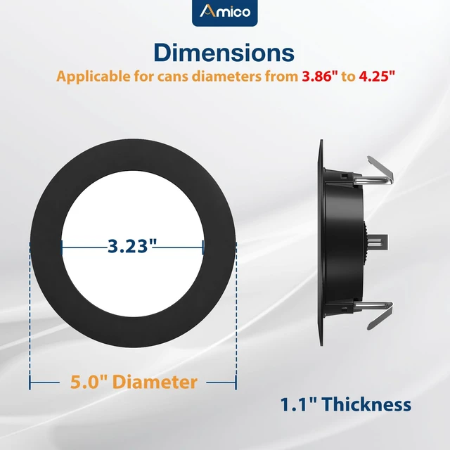 Alt view image 2 of 6 - Amico Recessed Lighting 4 Inch, 12 Pack 5CCT Flat LED Can Lights, Black | Flat Trim, Dimmable, 7W=60W, 700LM, 2700K/3000K/4000K/5000K/6000K Selectable, Easy Install, IC & Damp Rated, ETL & FCC
