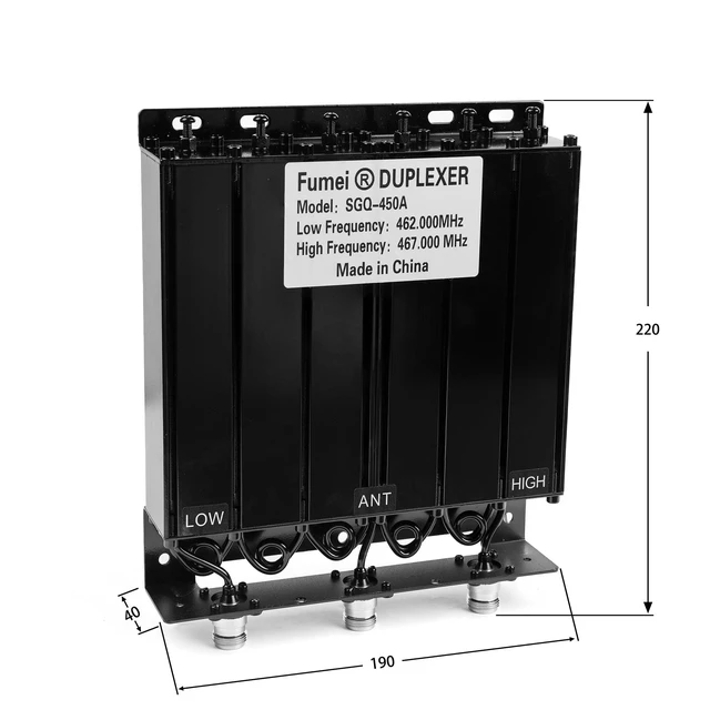 Alt view image 10 of 10 - Fumei UHF 400-470MHz 50W Duplexer for Radio Repeater with Preset Low Frequency 462MHz & High Frequency 467MHz & N Female connectors