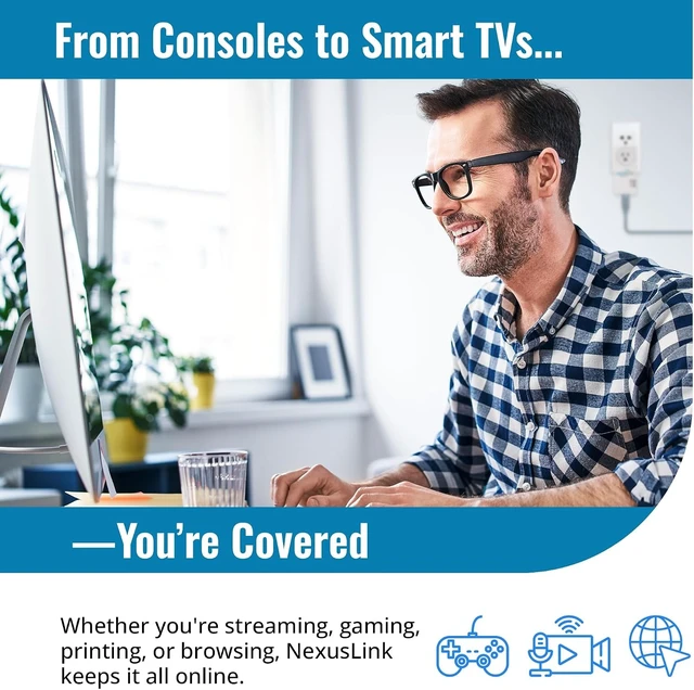 Alt view image 13 of 14 - G.hn Ethernet Over Coax Adapter Kit - 1.2Gbps Network for Unused/Dark Coax - Secure Wired Connection for Gaming & Streaming - Easy Setup - Not for Cable TV/Internet - 2 Units (GCA-1200-KIT)