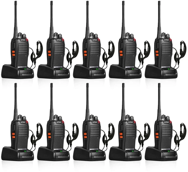 Alt view image 6 of 10 - pxton 777S 10 Pack walkie talkies Rechargeable Long Range for Adults with Earpieces and Li-ion Battery,Two Way radios has VOX/TOT/Emergency Alarm/Battery Low Alert/Flashlight/Scan Function
